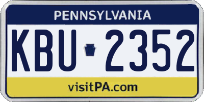 PA license plate KBU2352