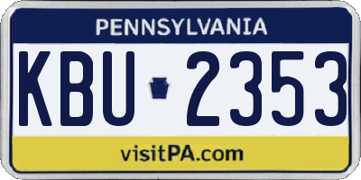 PA license plate KBU2353