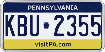 PA license plate KBU2355
