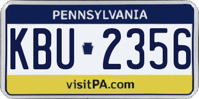 PA license plate KBU2356