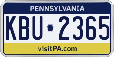 PA license plate KBU2365