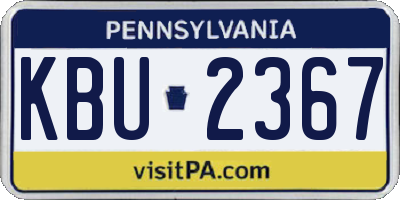 PA license plate KBU2367