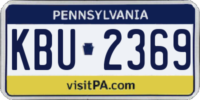 PA license plate KBU2369