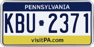 PA license plate KBU2371