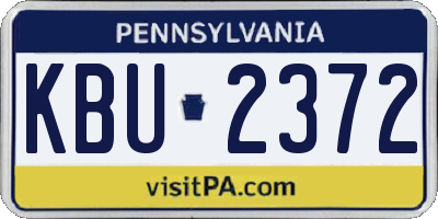 PA license plate KBU2372