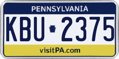 PA license plate KBU2375