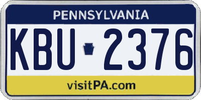 PA license plate KBU2376