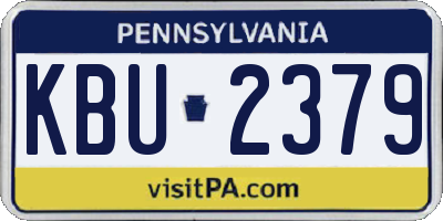 PA license plate KBU2379