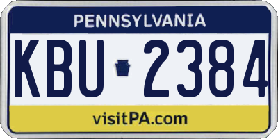 PA license plate KBU2384