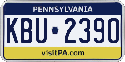 PA license plate KBU2390