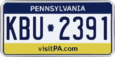 PA license plate KBU2391