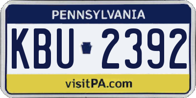 PA license plate KBU2392