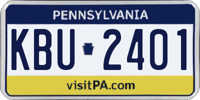 PA license plate KBU2401
