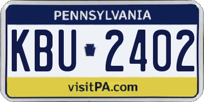 PA license plate KBU2402
