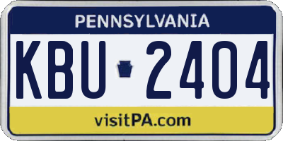 PA license plate KBU2404