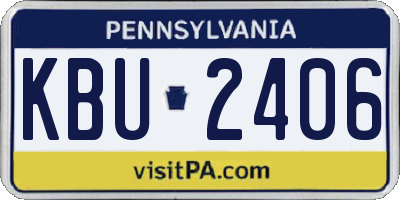 PA license plate KBU2406