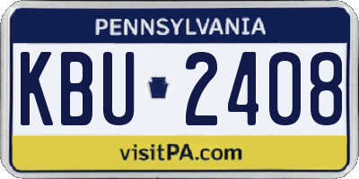 PA license plate KBU2408