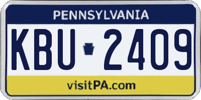 PA license plate KBU2409