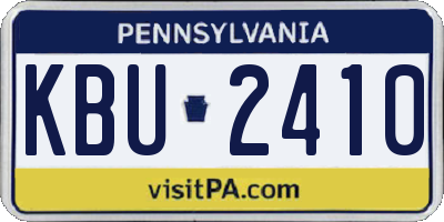 PA license plate KBU2410