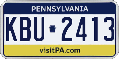 PA license plate KBU2413