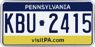 PA license plate KBU2415