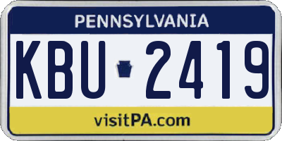 PA license plate KBU2419