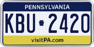 PA license plate KBU2420