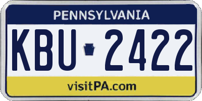 PA license plate KBU2422