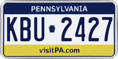 PA license plate KBU2427