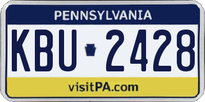 PA license plate KBU2428
