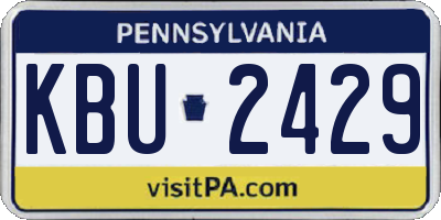 PA license plate KBU2429