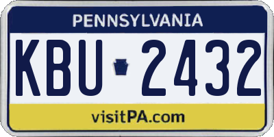 PA license plate KBU2432