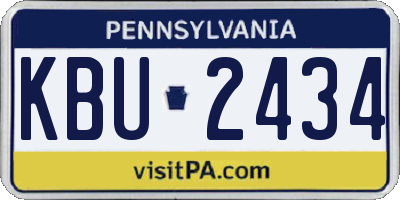 PA license plate KBU2434