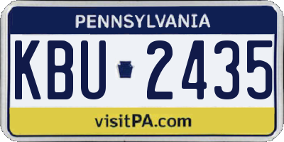 PA license plate KBU2435