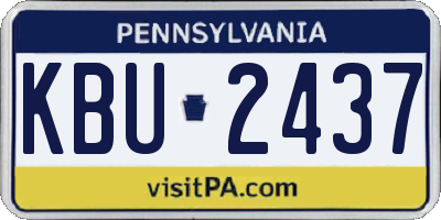 PA license plate KBU2437