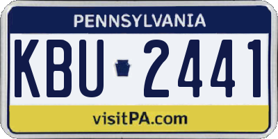PA license plate KBU2441