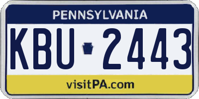 PA license plate KBU2443