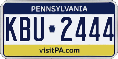PA license plate KBU2444
