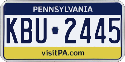 PA license plate KBU2445