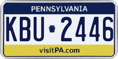 PA license plate KBU2446