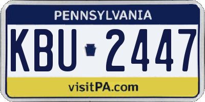 PA license plate KBU2447
