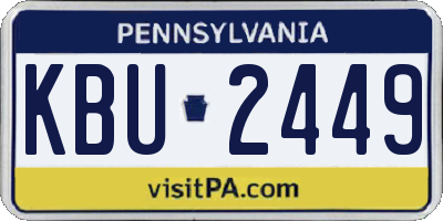 PA license plate KBU2449