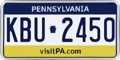 PA license plate KBU2450