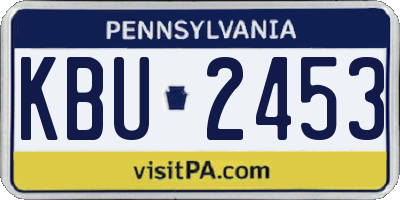 PA license plate KBU2453