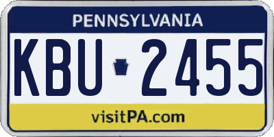 PA license plate KBU2455
