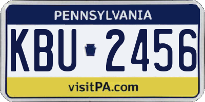 PA license plate KBU2456