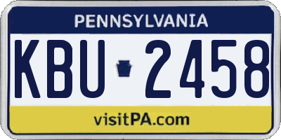 PA license plate KBU2458