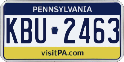 PA license plate KBU2463