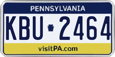 PA license plate KBU2464