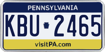 PA license plate KBU2465